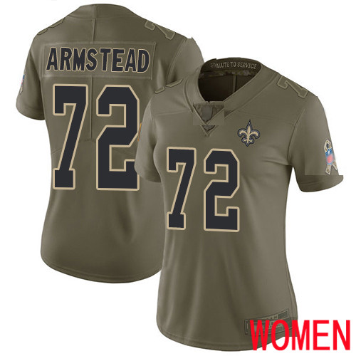 New Orleans Saints Limited Olive Women Terron Armstead Jersey NFL Football #72 2017 Salute to Service Jersey